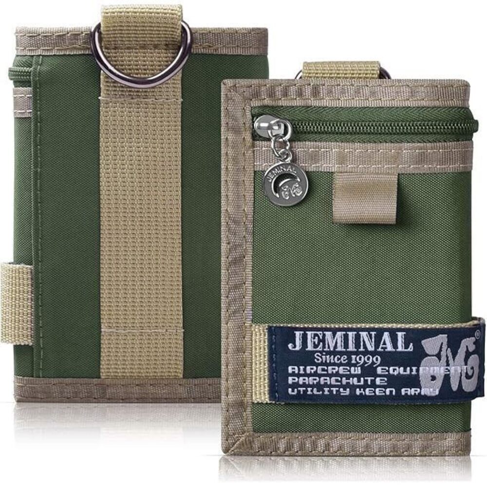 4784 Trifold Wallet Canvas Outdoor Sports Keychain Wallet with Multiple